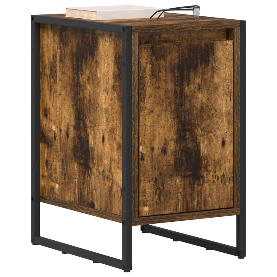 Nachtkastje 2 pcs Rook Eik 39,5 x 30 x 50 cm Bewerkt hout