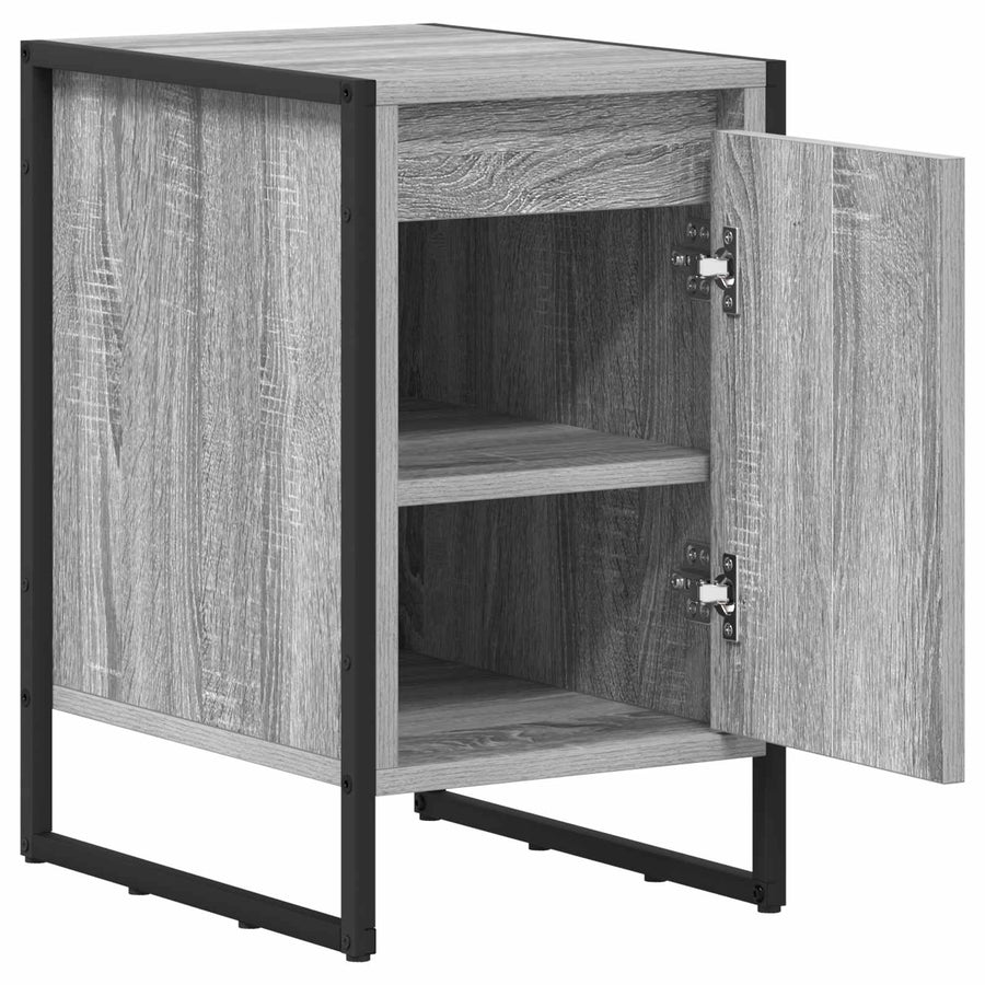 Nachtkastje Grijs Sonoma 39,5 x 30 x 50 cm Bewerkt hout