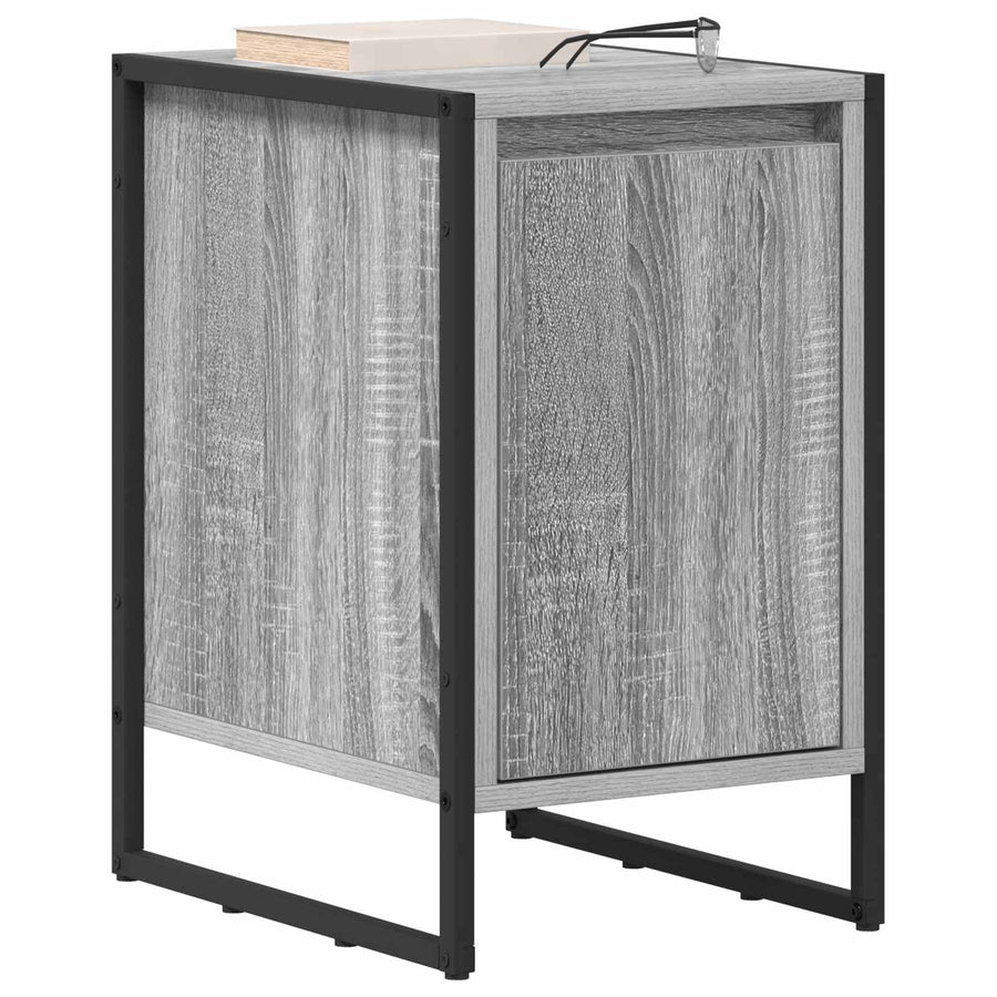 Nachtkastje Grijs Sonoma 39,5 x 30 x 50 cm Bewerkt hout