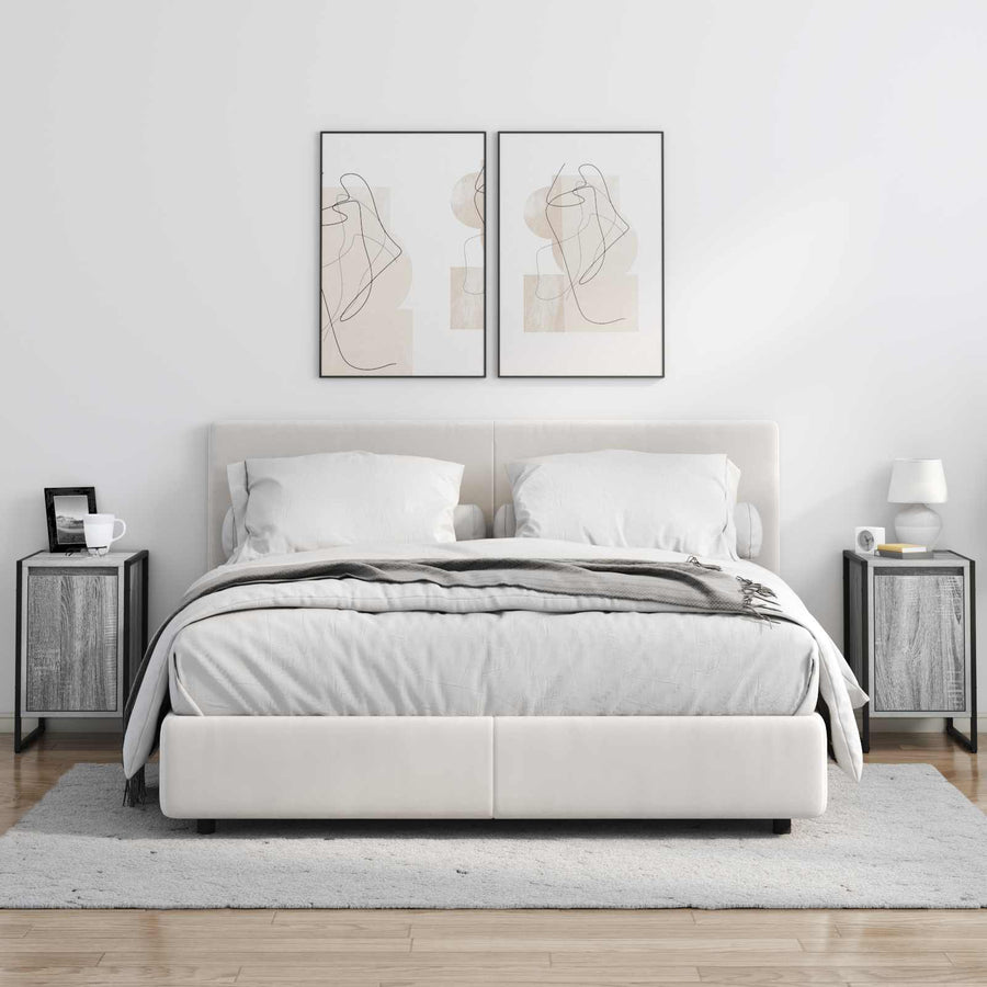 Nachtkastje 2 pcs Grijs Sonoma 39,5 x 30 x 50 cm Bewerkt hout