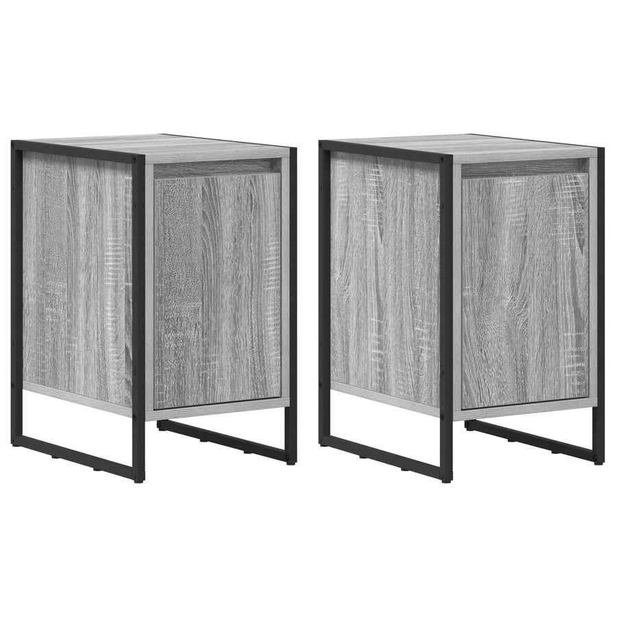 Nachtkastje 2 pcs Grijs Sonoma 39,5 x 30 x 50 cm Bewerkt hout