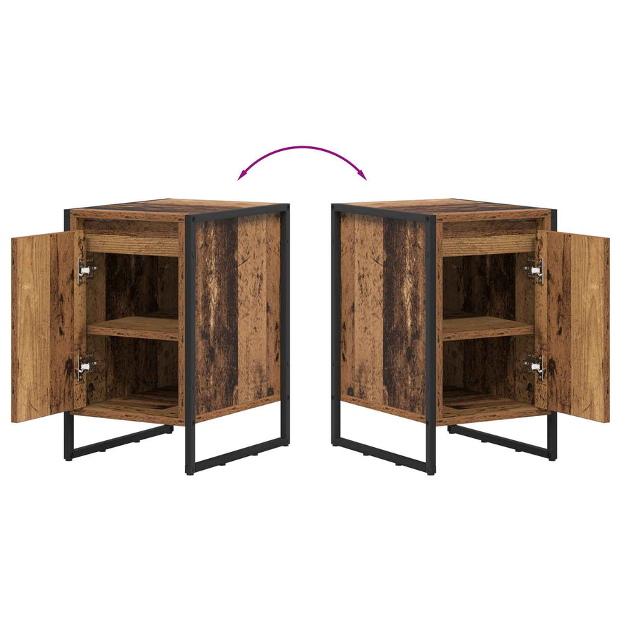 Nachtkastje Oud Hout 39,5 x 30 x 50 cm Bewerkt hout