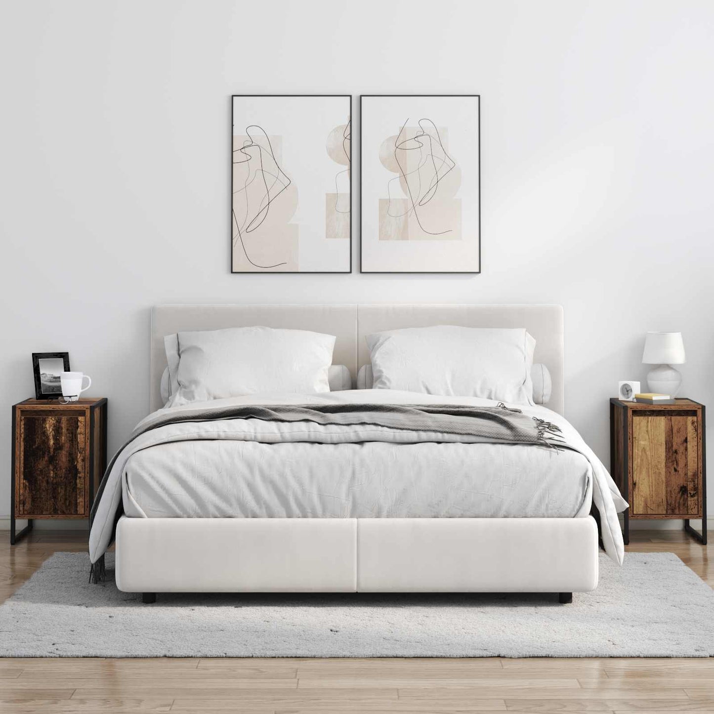 Nachtkastje 2 pcs Oud Hout 39,5 x 30 x 50 cm Bewerkt hout