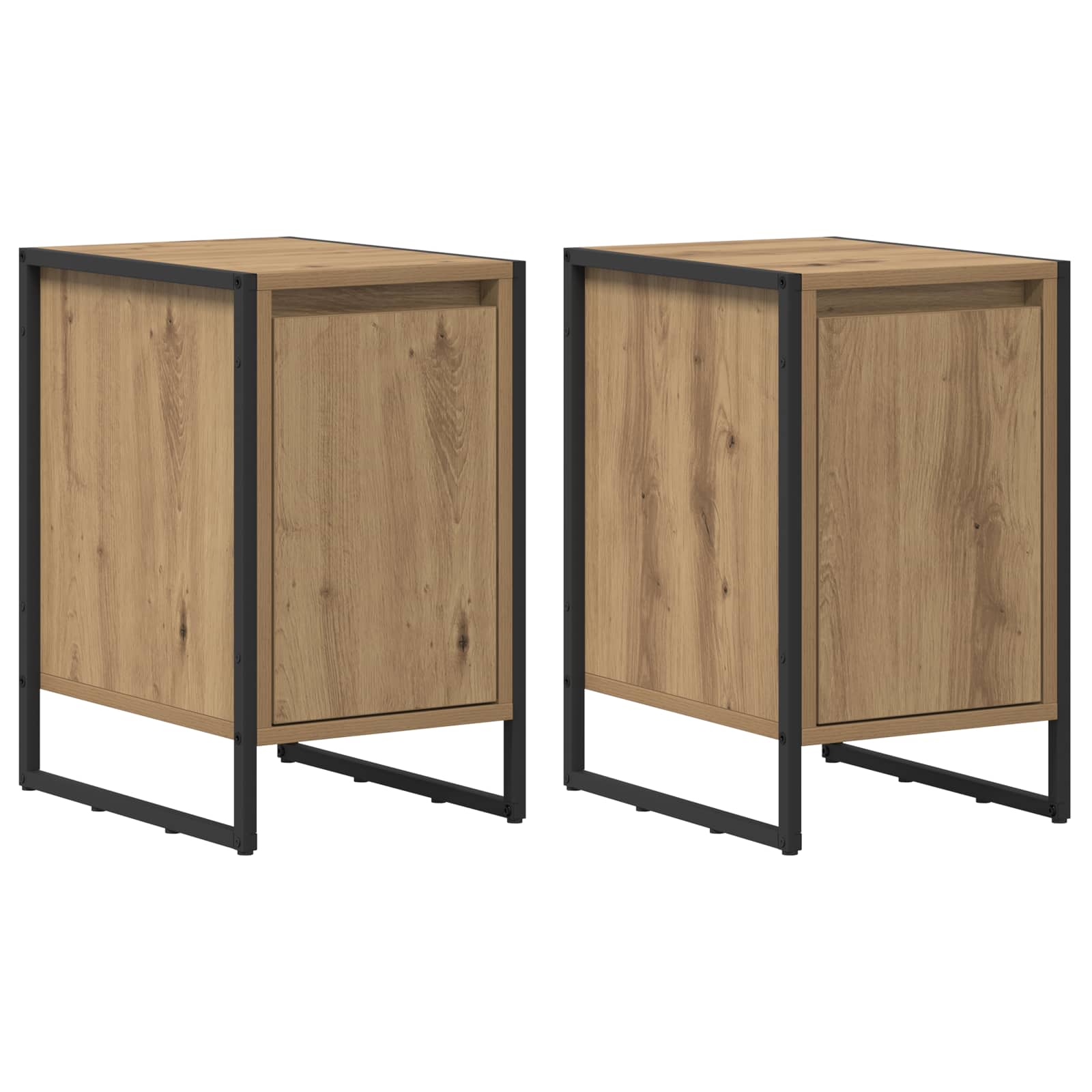Nachtkastje 2 pcs Ambachtelijk eiken 39,5 x 30 x 50 cm