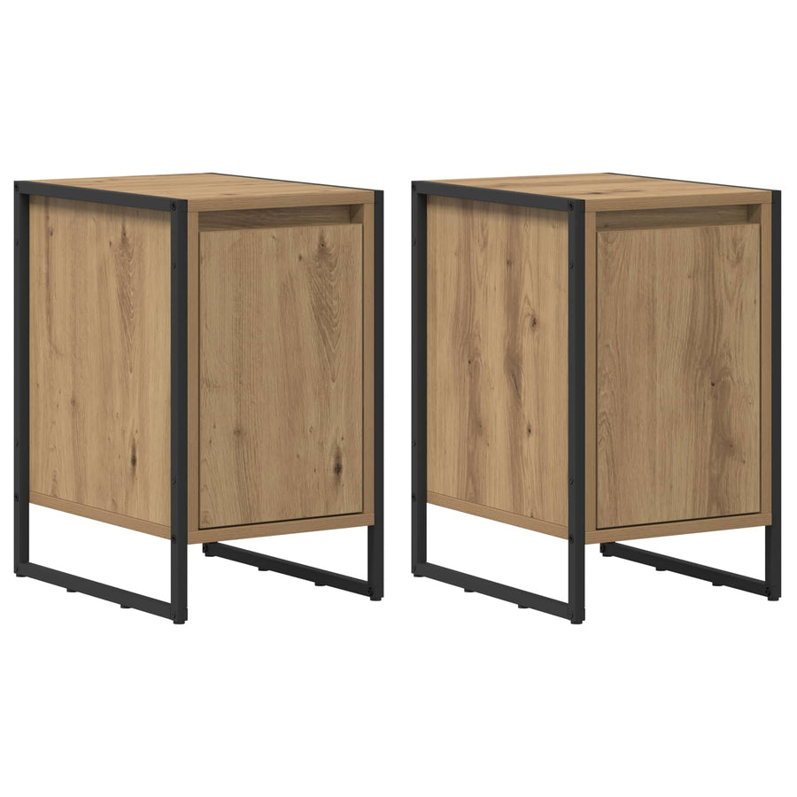 Nachtkastje 2 pcs Ambachtelijk eiken 39,5 x 30 x 50 cm