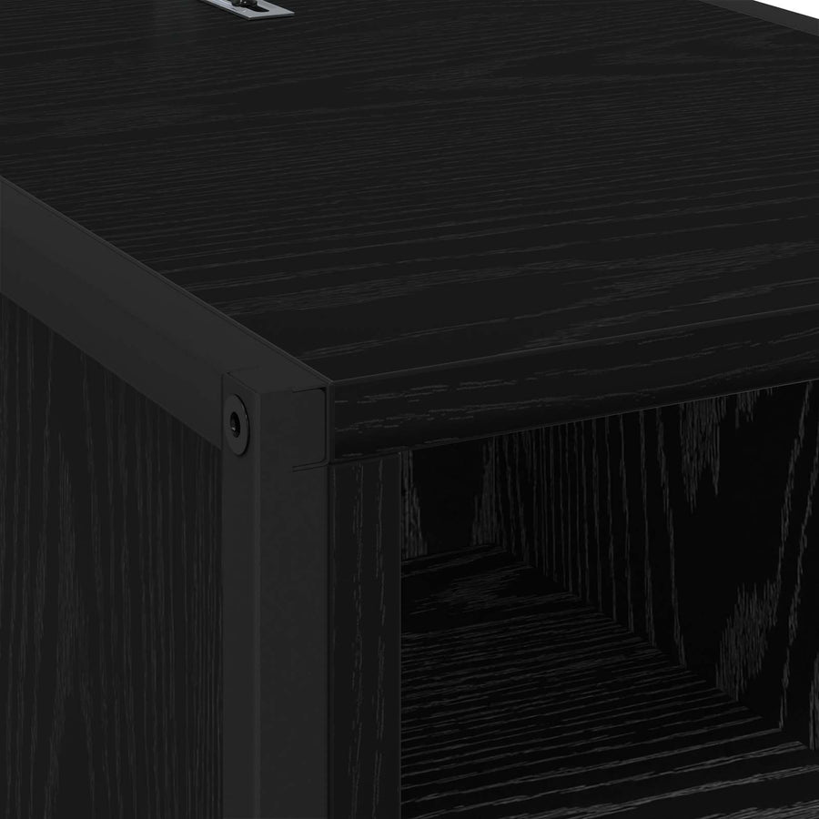 Nachtkastje 2 pcs Zwart Eiken 39,5 x 30 x 50 cm Bewerkt hout