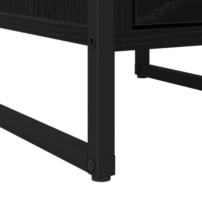 Nachtkastje 2 pcs Zwart Eiken 39,5 x 30 x 50 cm Bewerkt hout