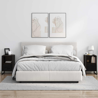 Nachtkastje 2 pcs Zwart Eiken 39,5 x 30 x 50 cm Bewerkt hout