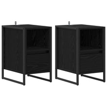 Nachtkastje 2 pcs Zwart Eiken 39,5 x 30 x 50 cm Bewerkt hout