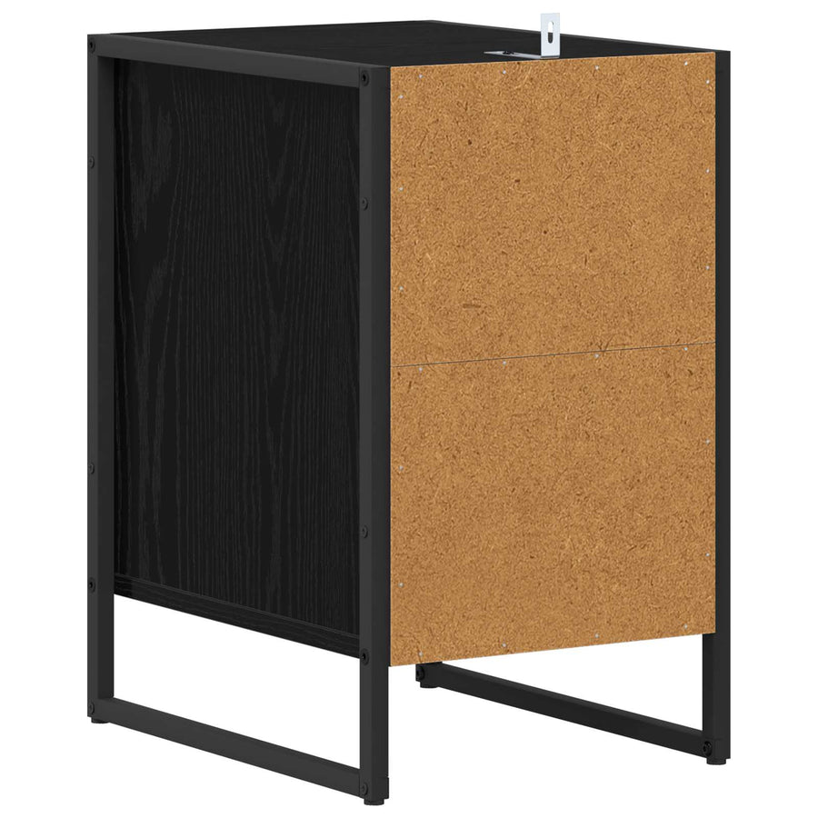 Nachtkastje 2 pcs Zwart Eiken 39,5 x 30 x 50 cm Bewerkt hout