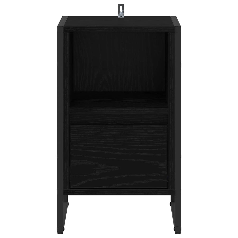 Nachtkastje 2 pcs Zwart Eiken 39,5 x 30 x 50 cm Bewerkt hout