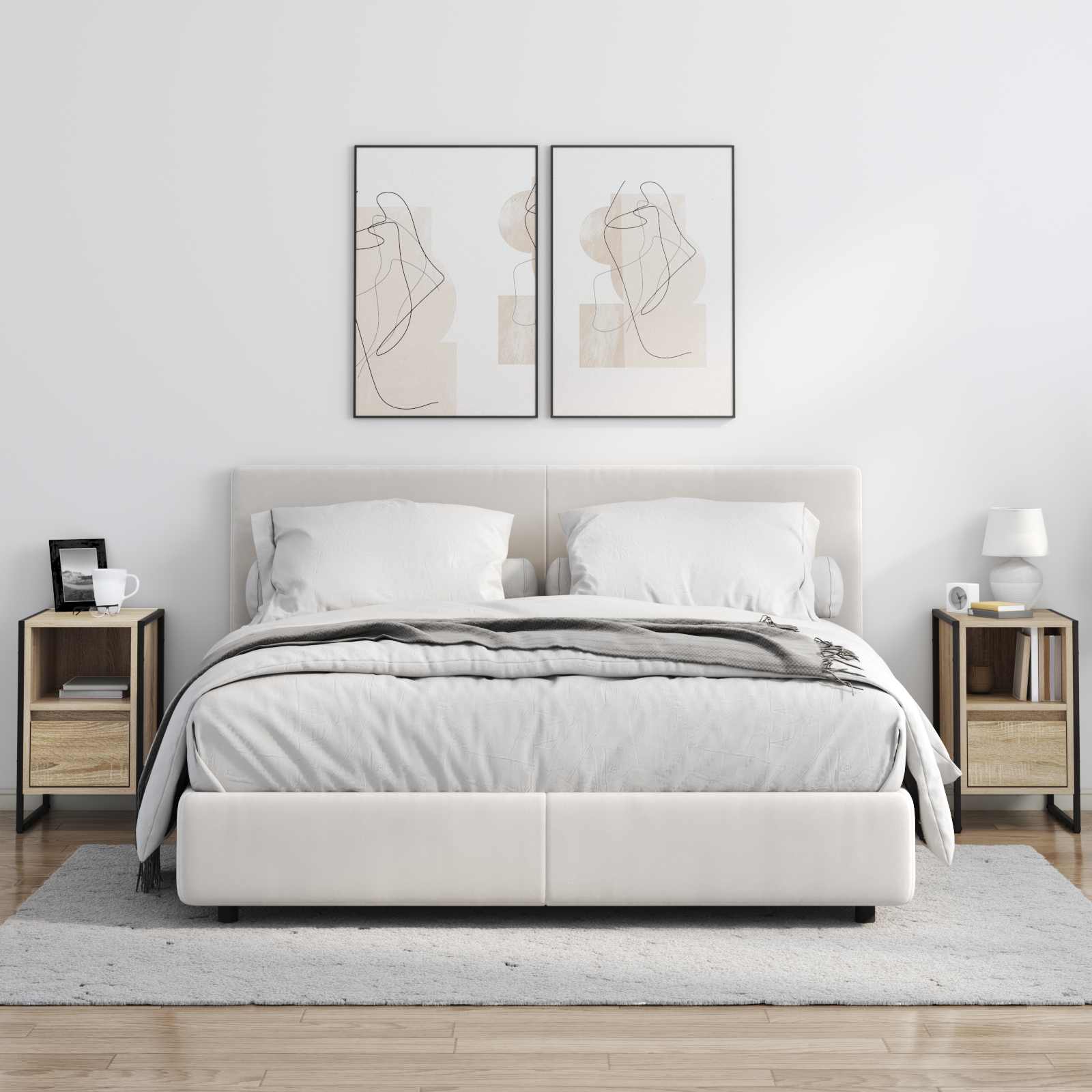 Nachtkastje 2 pcs Sonoma 39,5 x 30 x 50 cm Bewerkt hout