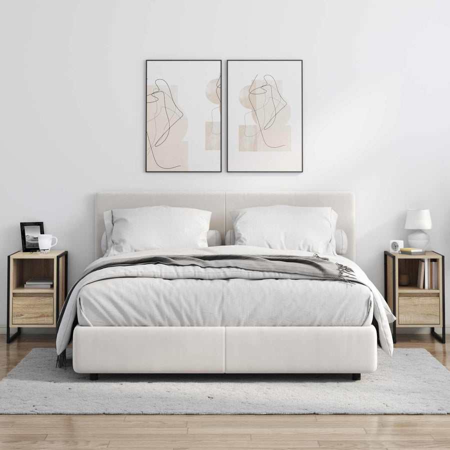 Nachtkastje 2 pcs Sonoma 39,5 x 30 x 50 cm Bewerkt hout