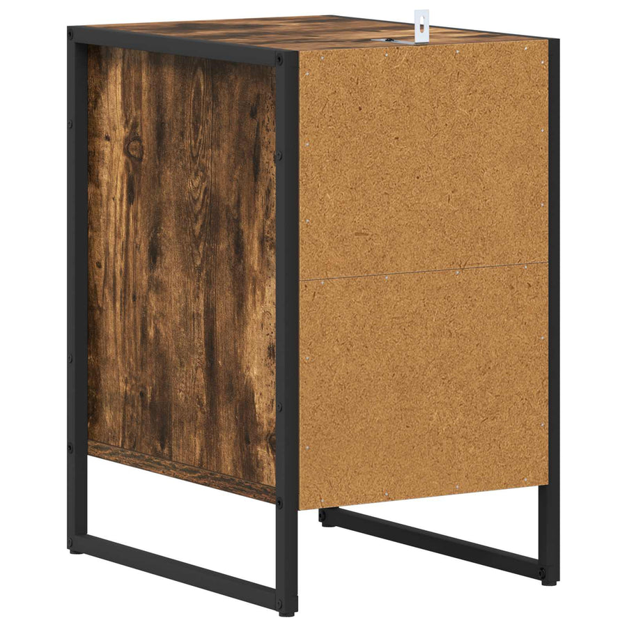 Nachtkastje met lade Rook Eik 39,5 x 30 x 50 cm Bewerkt hout