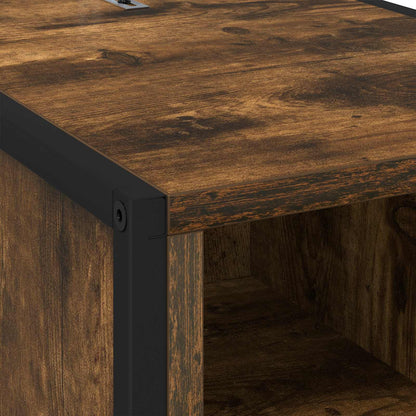 Nachtkastje 2 pcs Rook Eik 39,5 x 30 x 50 cm Bewerkt hout