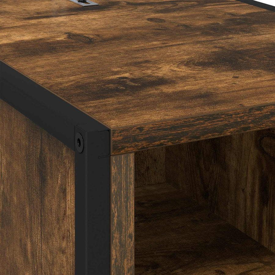 Nachtkastje 2 pcs Rook Eik 39,5 x 30 x 50 cm Bewerkt hout