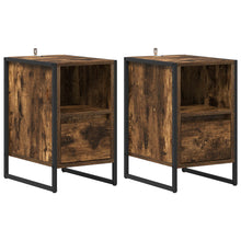 Nachtkastje 2 pcs Rook Eik 39,5 x 30 x 50 cm Bewerkt hout