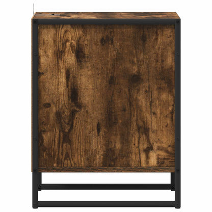 Nachtkastje 2 pcs Rook Eik 39,5 x 30 x 50 cm Bewerkt hout