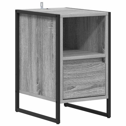 Nachtkastje Grijs Sonoma 39,5 x 30 x 50 cm Bewerkt hout