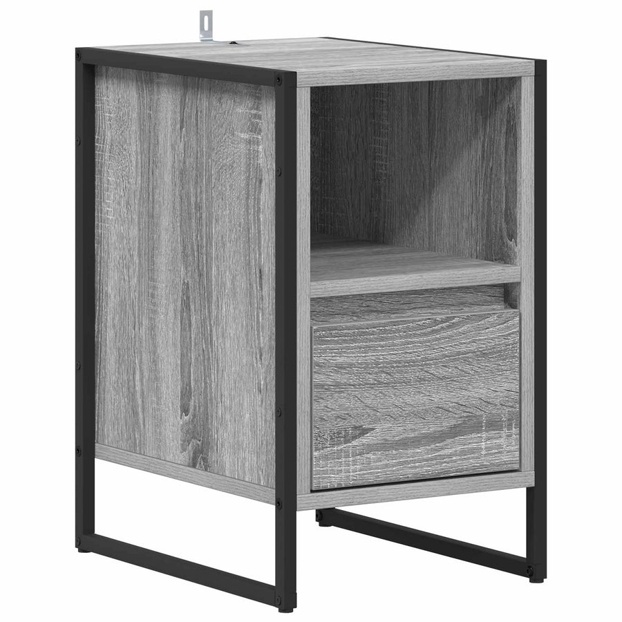 Nachtkastje Grijs Sonoma 39,5 x 30 x 50 cm Bewerkt hout