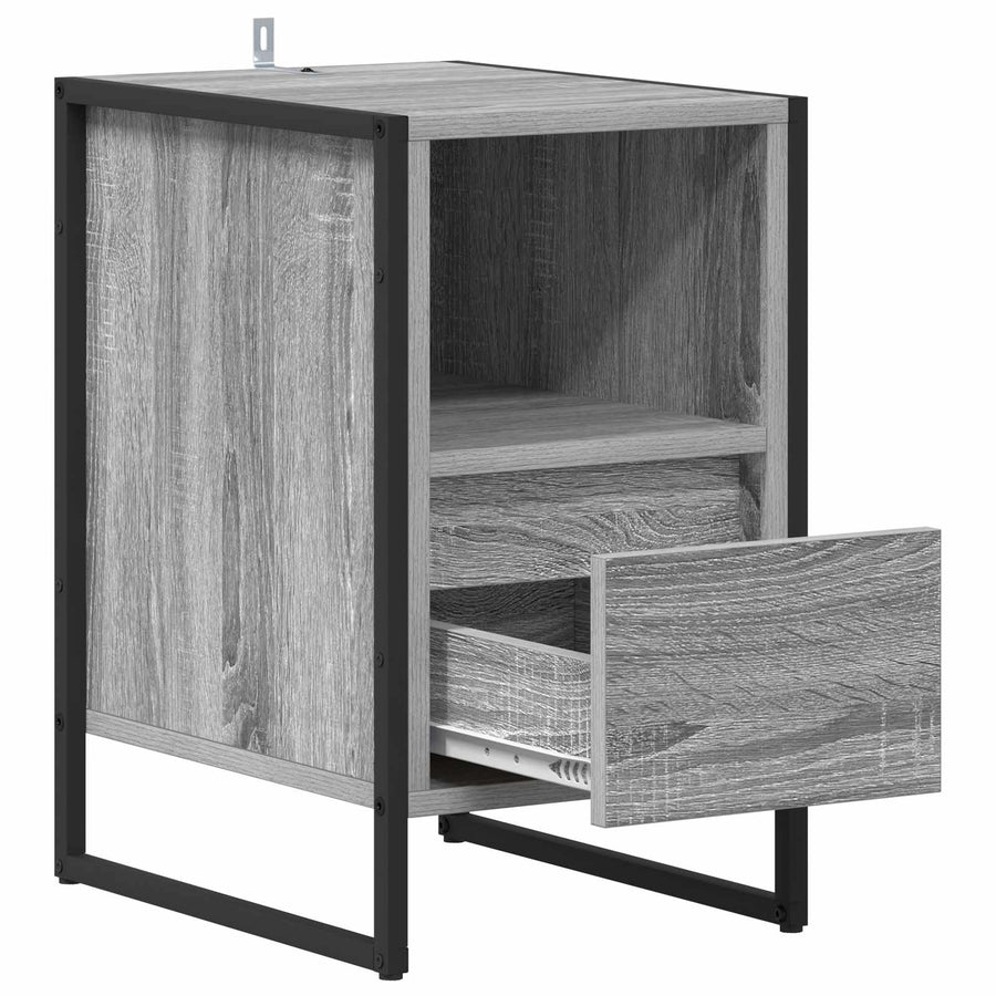 Nachtkastje 2 pcs Grijs Sonoma 39,5 x 30 x 50 cm Bewerkt hout