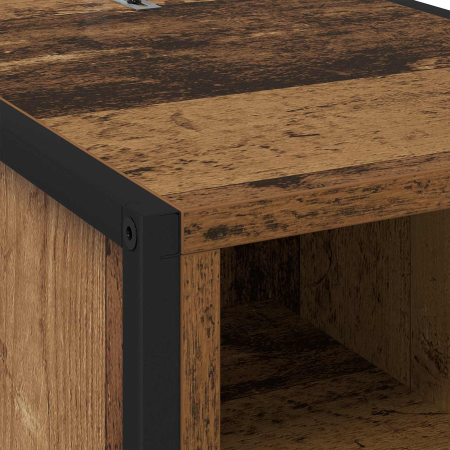 Nachtkastje met lade Oud Hout 39,5 x 30 x 50 cm Bewerkt hout