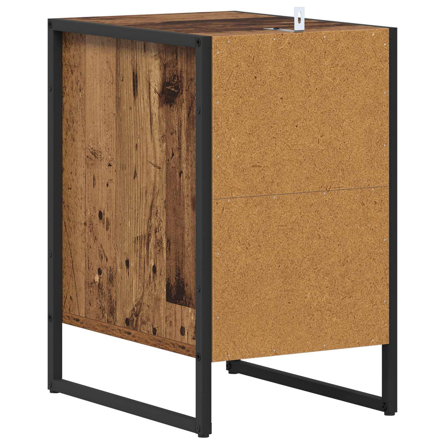 Nachtkastje met lade Oud Hout 39,5 x 30 x 50 cm Bewerkt hout