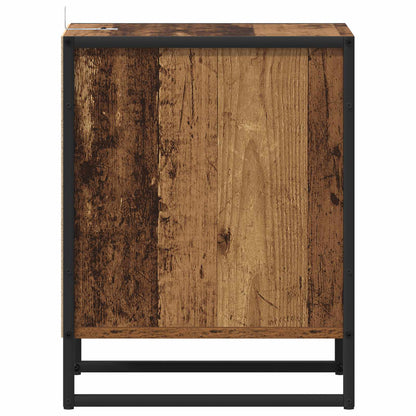Nachtkastje met lade Oud Hout 39,5 x 30 x 50 cm Bewerkt hout
