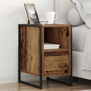 Nachtkastje 2 stuks 39,5x30x50 cm oud hout