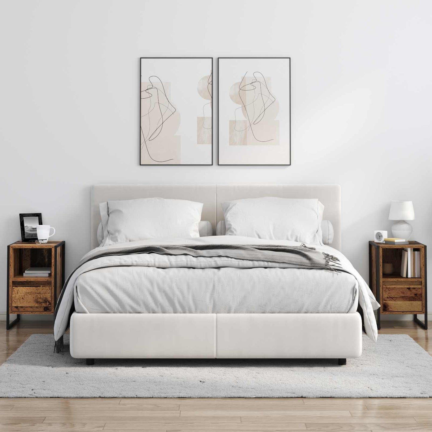 Nachtkastje 2 pcs Oud Hout 39,5 x 30 x 50 cm Bewerkt hout