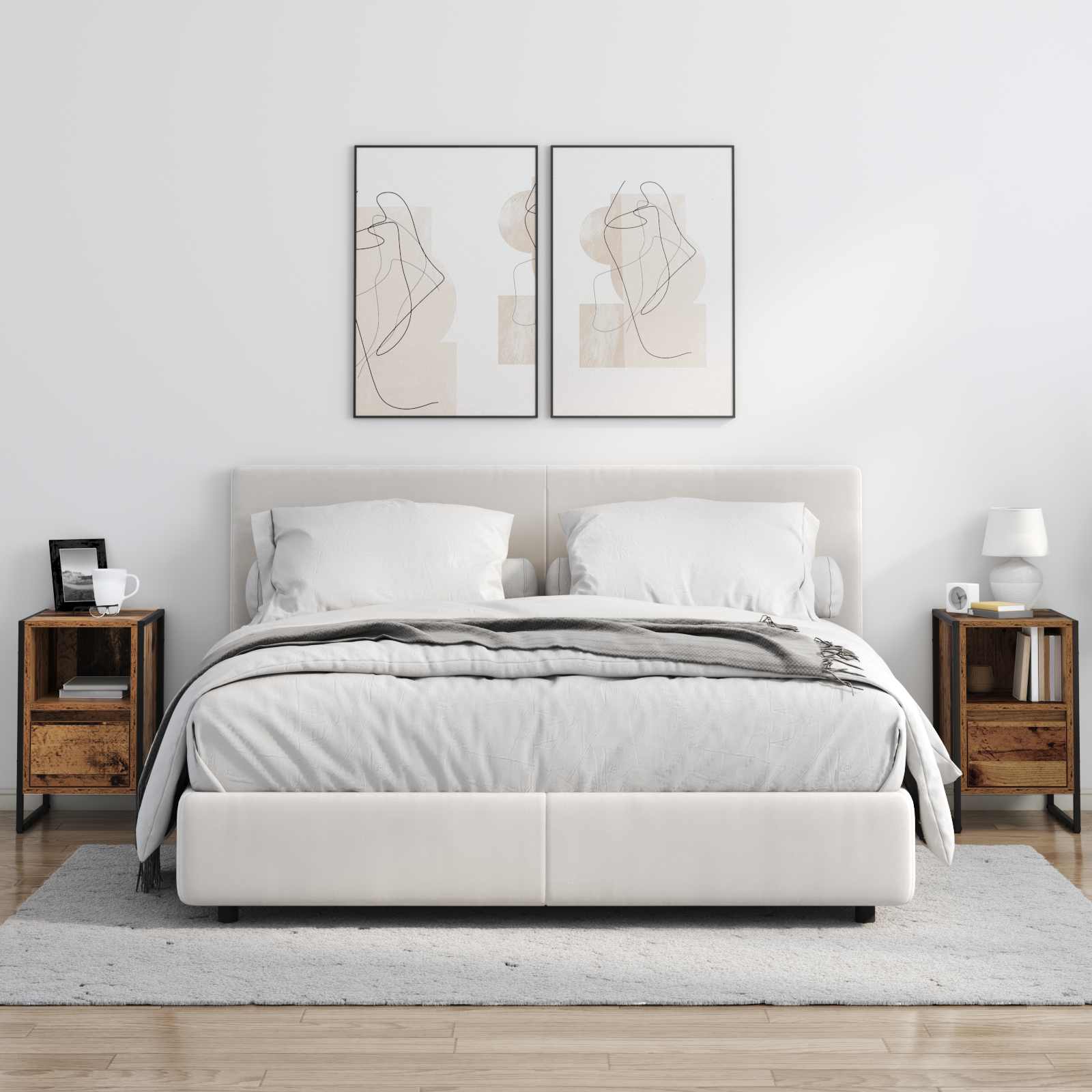 Nachtkastje 2 pcs Oud Hout 39,5 x 30 x 50 cm Bewerkt hout