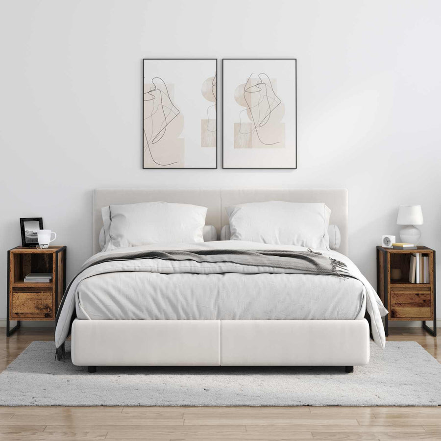 Nachtkastje 2 pcs Oud Hout 39,5 x 30 x 50 cm Bewerkt hout