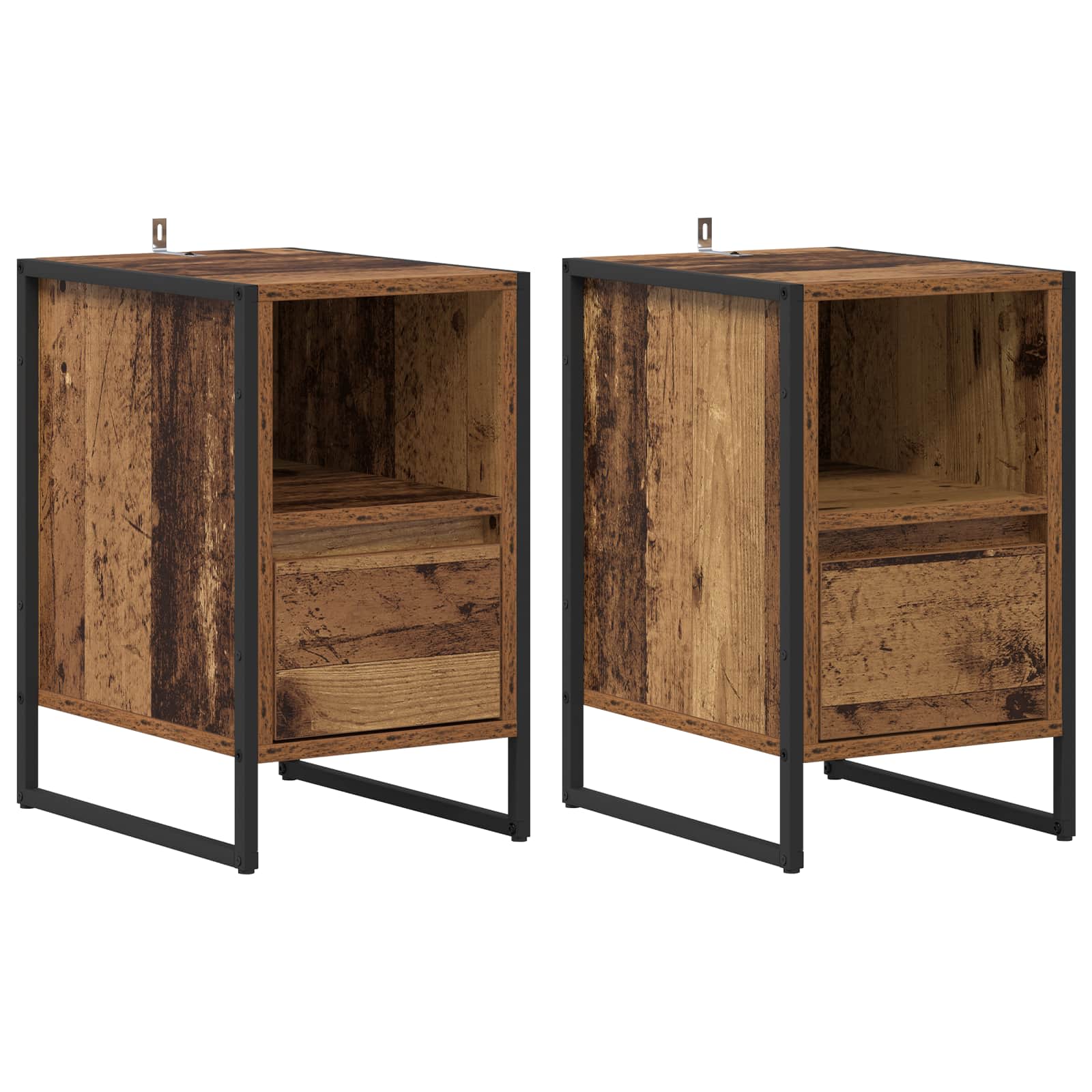 Nachtkastje 2 pcs Oud Hout 39,5 x 30 x 50 cm Bewerkt hout