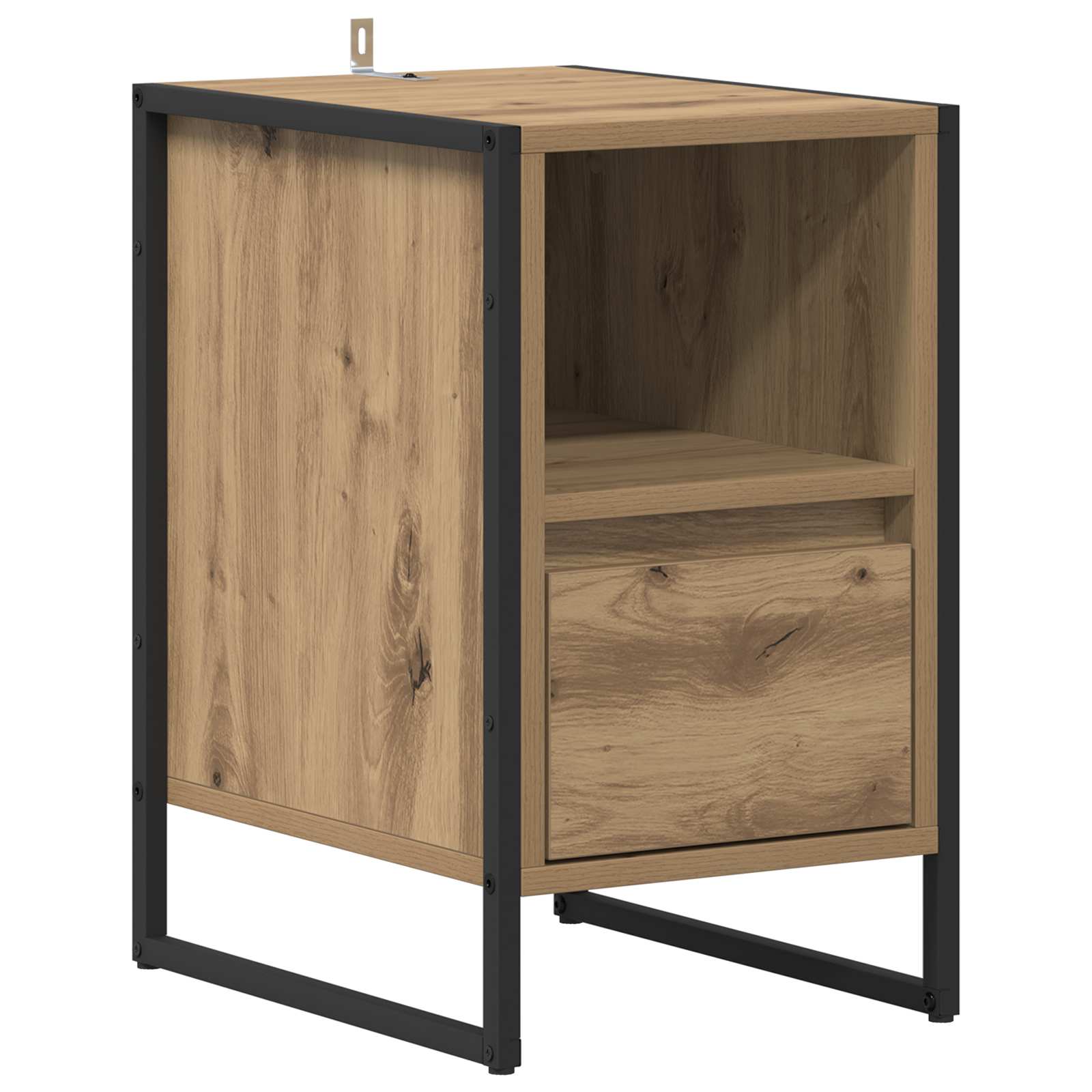 Nachtkastje Ambachtelijk eiken 39,5 x 30 x 50 cm Bewerkt hout