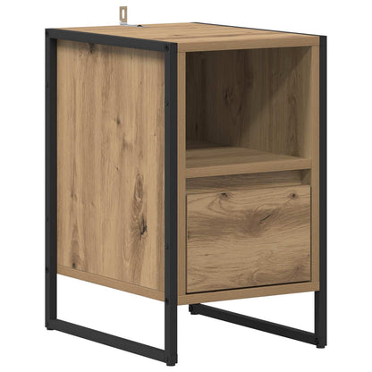Nachtkastje Ambachtelijk eiken 39,5 x 30 x 50 cm Bewerkt hout