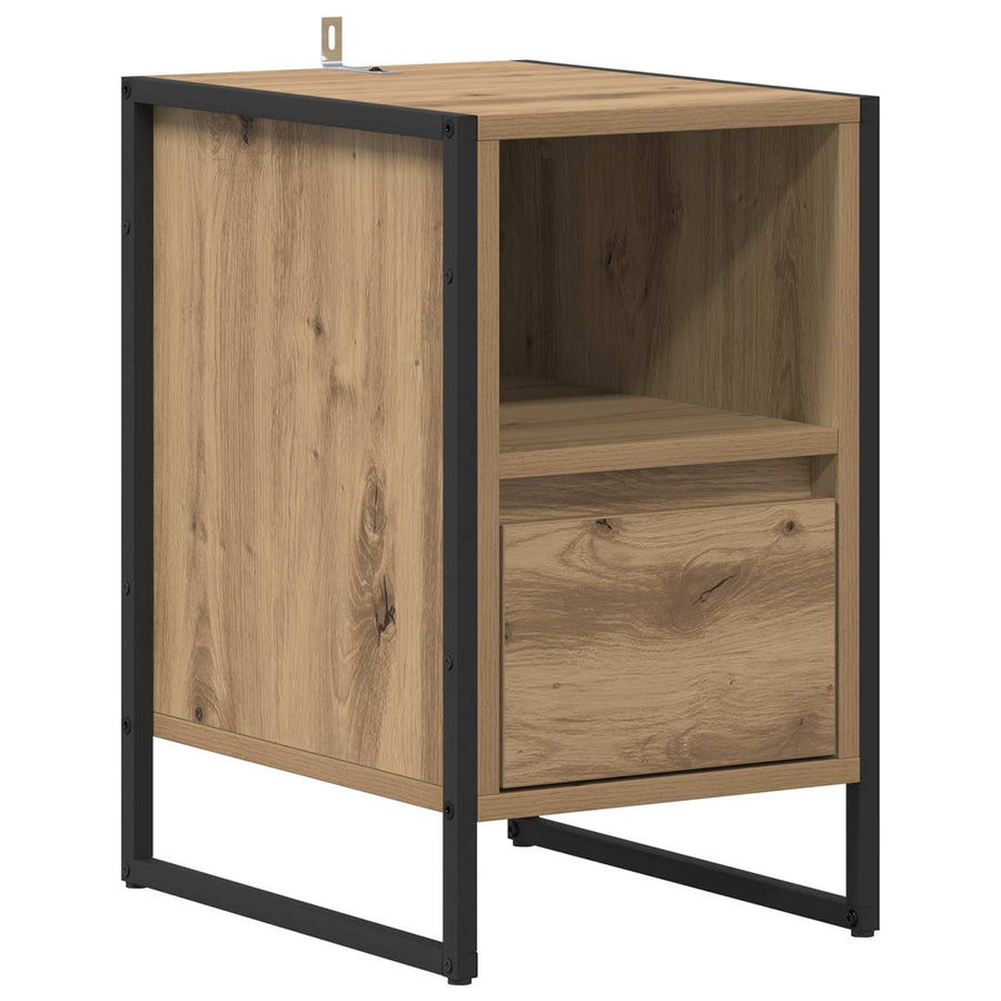 Nachtkastje Ambachtelijk eiken 39,5 x 30 x 50 cm Bewerkt hout