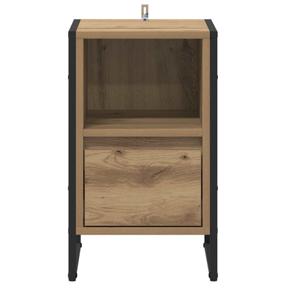 Nachtkastje Ambachtelijk eiken 39,5 x 30 x 50 cm Bewerkt hout