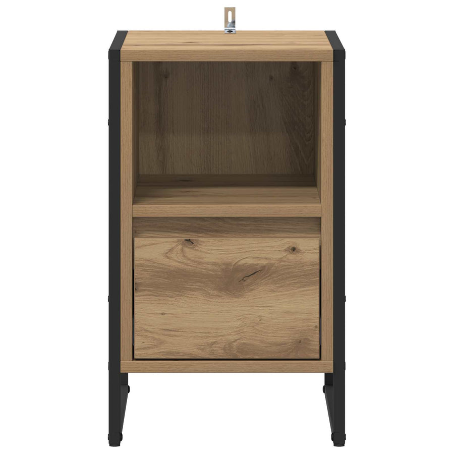 Nachtkastje Ambachtelijk eiken 39,5 x 30 x 50 cm Bewerkt hout