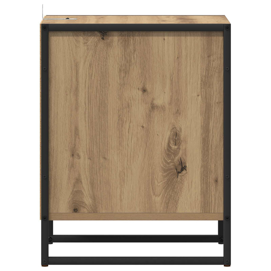 Nachtkastje Ambachtelijk eiken 39,5 x 30 x 50 cm Bewerkt hout