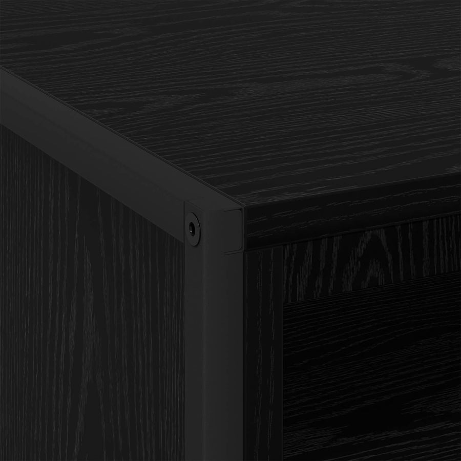 Nachtkastje 2 pcs Zwart Eiken 50 x 39,5 x 50 cm Bewerkt hout