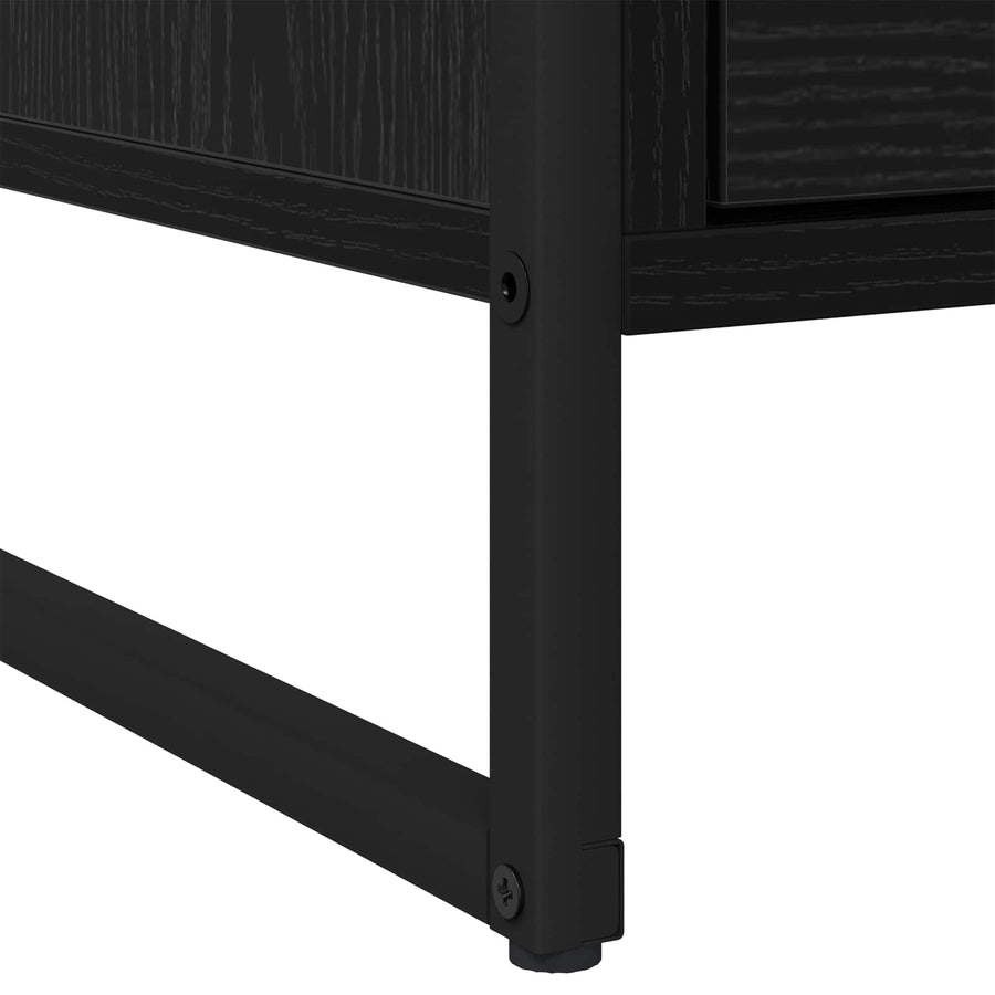 Nachtkastje 2 pcs Zwart Eiken 50 x 39,5 x 50 cm Bewerkt hout