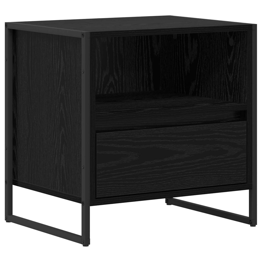 Nachtkastje 2 pcs Zwart Eiken 50 x 39,5 x 50 cm Bewerkt hout