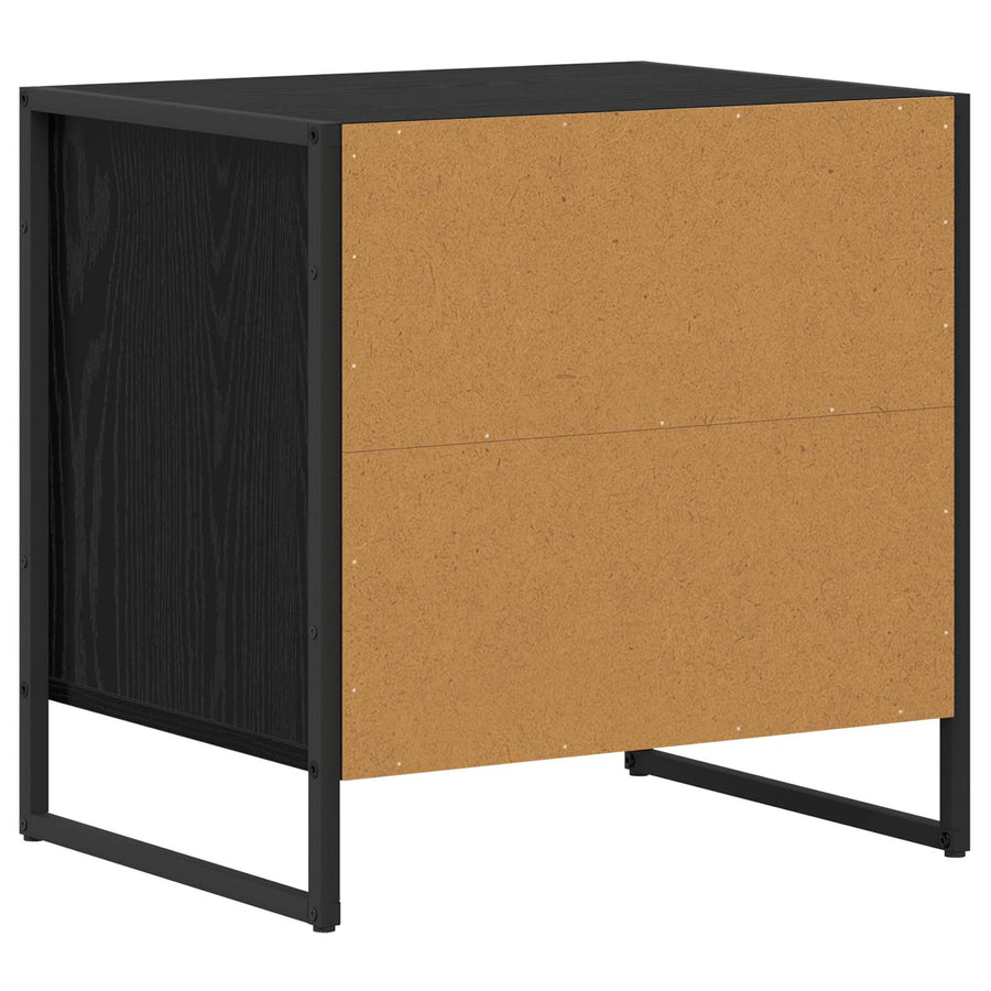 Nachtkastje 2 pcs Zwart Eiken 50 x 39,5 x 50 cm Bewerkt hout