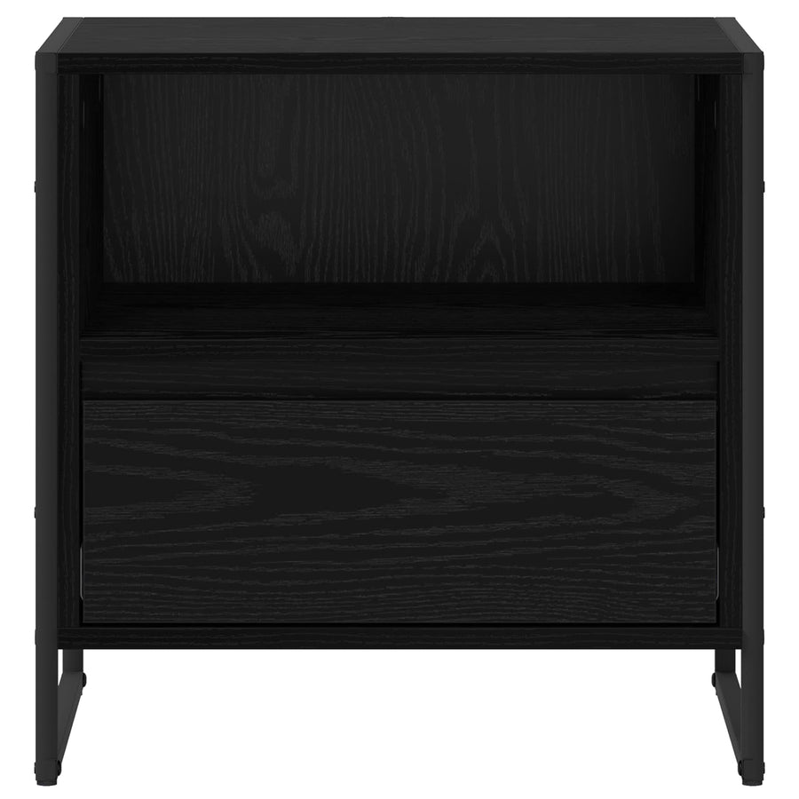 Nachtkastje 2 pcs Zwart Eiken 50 x 39,5 x 50 cm Bewerkt hout