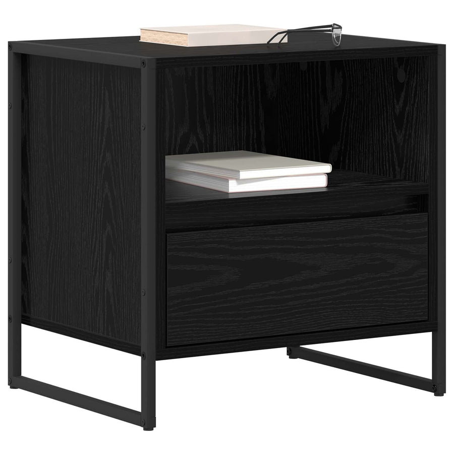 Nachtkastje 2 pcs Zwart Eiken 50 x 39,5 x 50 cm Bewerkt hout