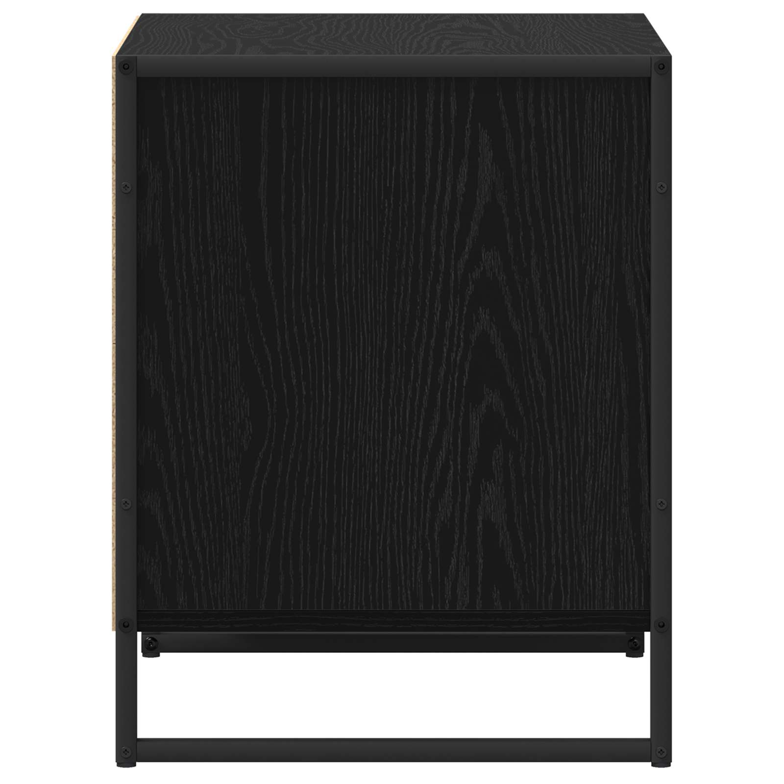 Nachtkastje 2 pcs Zwart Eiken 50 x 39,5 x 50 cm Bewerkt hout