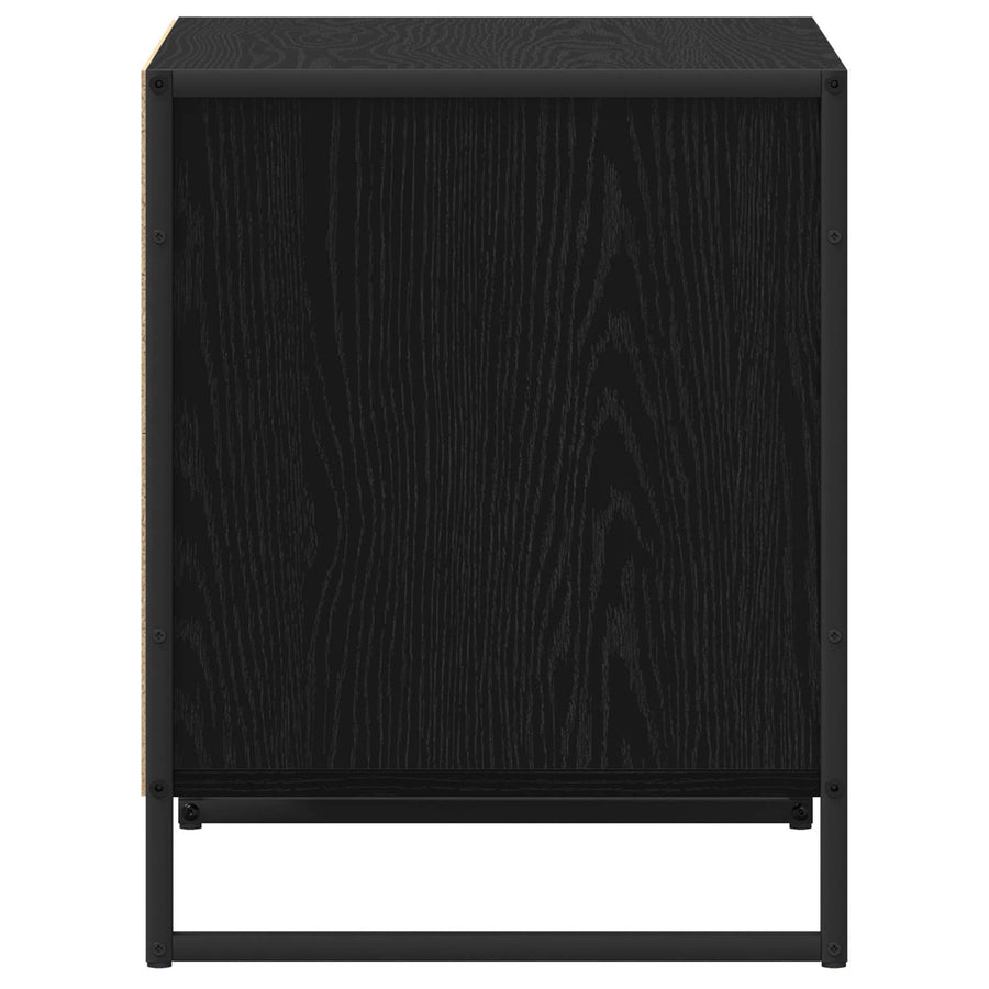 Nachtkastje 2 pcs Zwart Eiken 50 x 39,5 x 50 cm Bewerkt hout