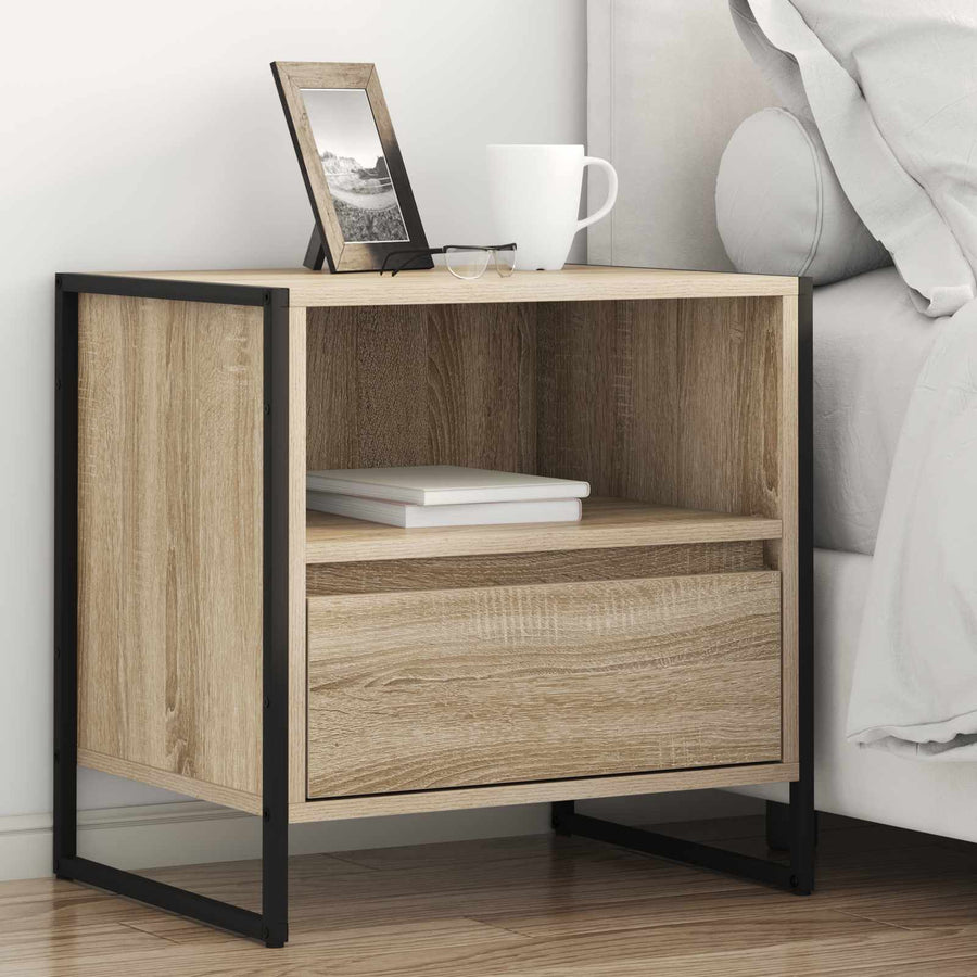 Nachtkastje met lade Sonoma 50 x 39,5 x 50 cm Bewerkt hout