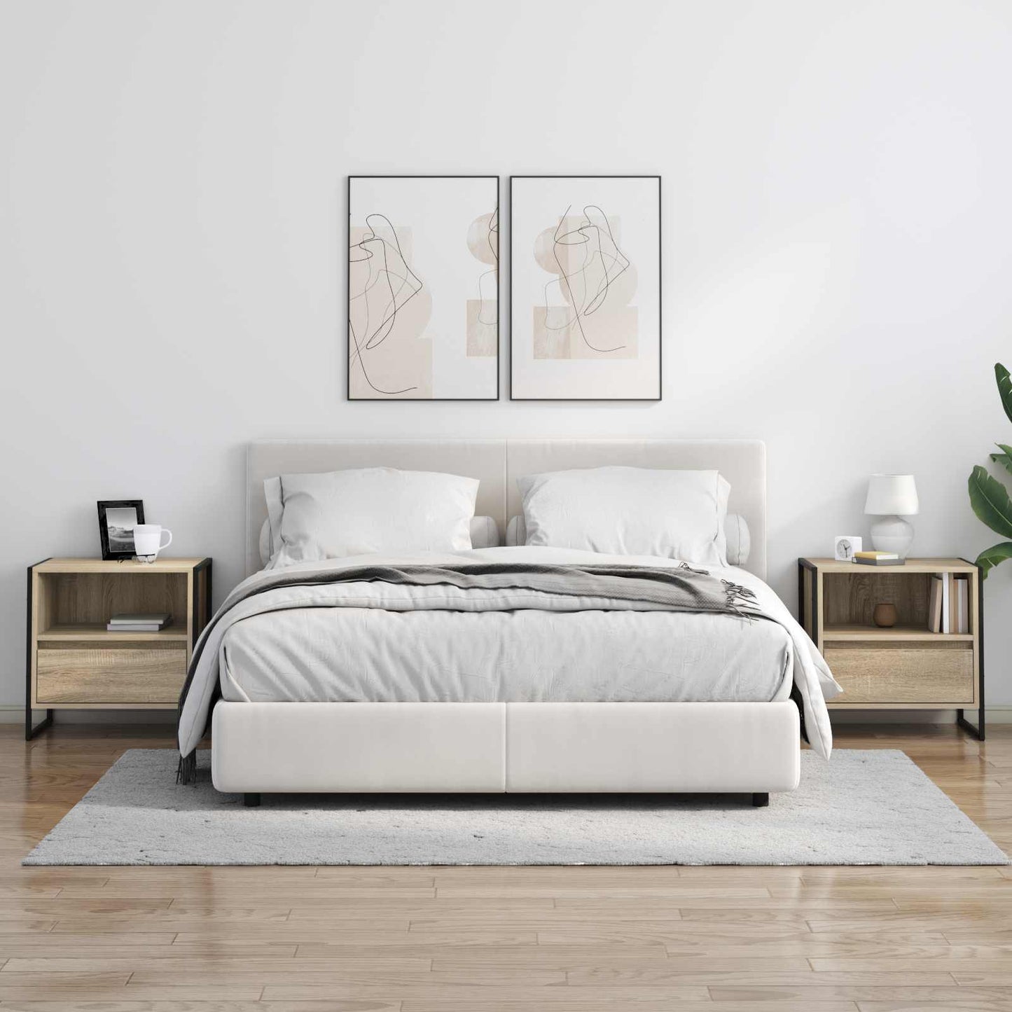 Nachtkastje 2 pcs Sonoma 50 x 39,5 x 50 cm Bewerkt hout