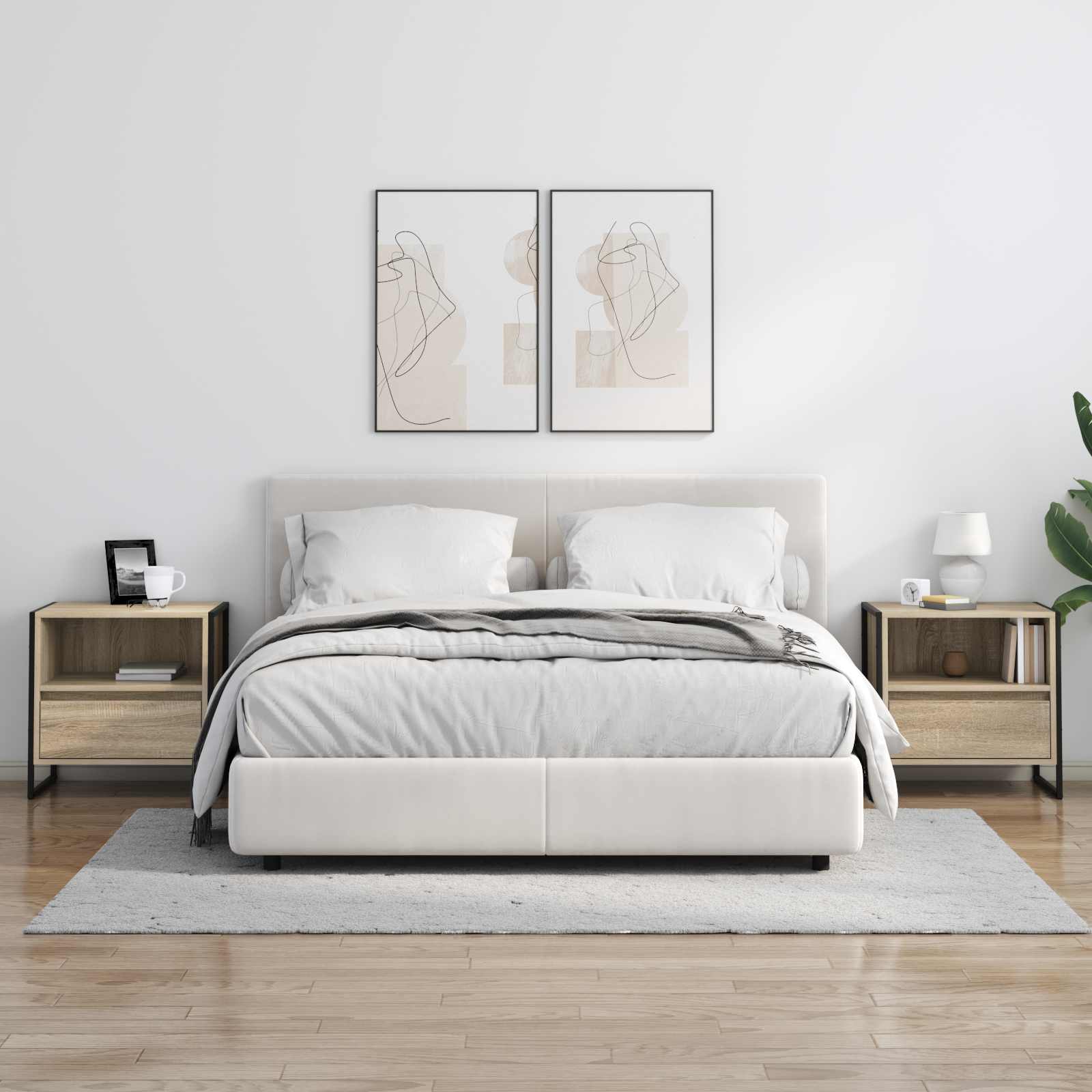 Nachtkastje 2 pcs Sonoma 50 x 39,5 x 50 cm Bewerkt hout